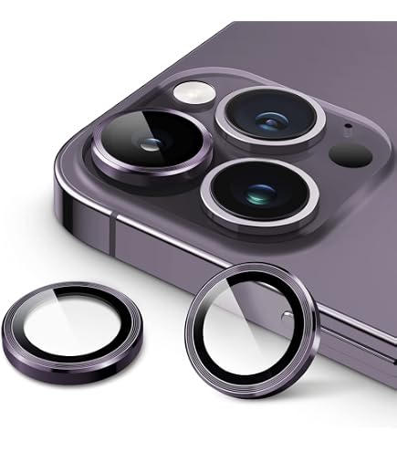 Oelrstfe Pellicola Fotocamera per iPhone 14 Pro/14 Pro Max,Posteriore Obiettivo Protezione Vetro Temperato,HD Trasparente Lente Schermo,Durezza 9H Anti-graffio Ultra Resistente Glitter Camera,Nero