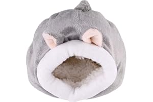 Norhogo Rat Hamster Maison Lit Hiver Hérisson Sac Douillet Petit Animal Domestique Grotte Cage Nid Accessoires Mini Coton Mignon (M)