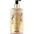 Eveline Cosmetics Brazilian Body Shimmer Lotion with Gold Glitter & Natural Oils Argan, Macadamia and more