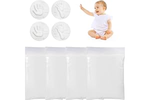 COMIOKE Bambini Impronte Argilla Kit, Bambino Impronta Mano Piede Impronta Kit, Impronte Mani e Piedi in Argilla Morbida Bambino, Modellante Impronte Mani e Piedi Neonati, 4 Pezzi Impronte Bimbi Kit