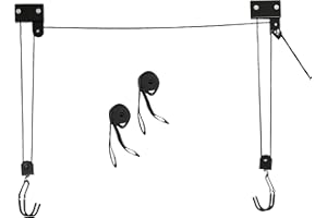 P4B | Fahrradlift mit Flaschenzug - ECO mit 57 Kg Hebelast zur Deckenmontage | Inkl. 2X Haltegurte mit Einer Schlaufe am Ende | Fahrradaufhängung Decke | Bike Lift