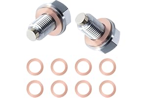 PENCHUAN 2 Stück Magnetische ölablassschraube,M14 x 1,5 mit 10 ölablassschraube Dichtung öl Ablassen Schraube Magnetische Dichtung Ölwannenablassmutter Ablassschraube Öl für Meisten Autos Boote Motorräder