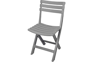 SPETEBO Plastique solide – Couleur – Chaise de jardin bistro Chaise de balcon Chaise Chaise de camping gris clair