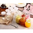 Vency Glass Jars for Yogurt, Set of 12 Clear Pudding Jar with Lid - Glass Jars for Yogurt, Milk, Parfait, Spices and More - Perfect Glass Jar Gift for Family and Friends (150ml, Set of 12)