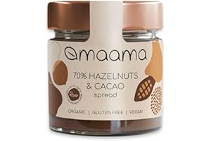 MAAMA, Crema Spalmabile alla Nocciola (70%) & Cacao Bio, Vegan, Senza Additivi e Senza Glutine - 1 vasetto da 200g