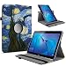 Produktbild Infiland Huawei MediaPad T3 10 Hülle, Ultra Dünn PU Leder Ultra Schlank Superleicht Ständer Rotating Cover Schutzhülle Etui Tasche für Huawei MediaPad T3 10 (9,6 Zoll) Tablet-PC(Sterne)