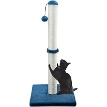 Dimaka Tiragraffi Per Gatti Alto 94 Cm, Con Corda In Sisal E Rivestito In Morbido Peluche Liscio, Antigraffio Verticale [completamente Elasticizzato - 5