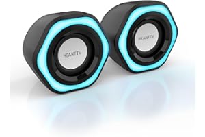 HEANTTV Altavoz de Ordenador, Mini Altavoz con estéreo USB Powered 3.5mm AUX-in Altavoz portátil para PC, portátil, Notebook,