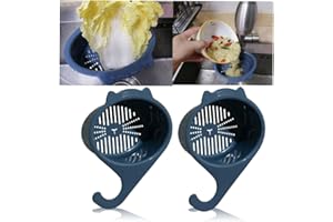 SHIIYYU 2 Pack Upgraded Swan Sink Strainer Basket,Multi-Functional Hanging Filtering Draining Rack, Household Kitchen Food Rack Triangular Sink Corner Strainers Free Punch Filter for Fruits and Vegetables