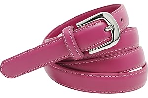 YEHMAN Ceinture femme classique fine 2 cm en croûte de cuir de vachette ajustable 120 cm