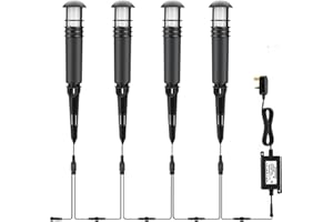 CISLAN Garden Lights 3W 12V Low Voltage Outdoor LED Landscape Lights Included Transformer，IP65 Waterproof Path Yard Lights for Patio Deck Yard Garden Driveway Pool Area (4 Pack)