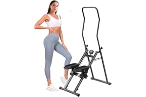 HOFTME Scalatore pieghevole con funzione di resistenza, grande pedale, stepper per casa, con capacità di carico fino a 110 kg, manubrio regolabile e display LCD