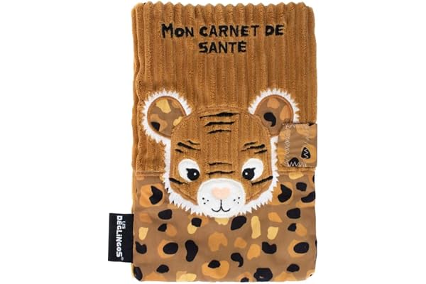 LES DEGLINGOS - PROTEGE CARNET DE SANTE SPECULOS LE TIGRE - Cassonnade - Dès la naissance - Idée cadeau - 25cm