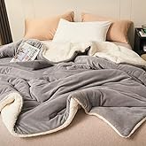 Mulberry Sherpa Polar Battaniye &Ccedil;ift Taraflı &Ccedil;ift Kişilik 220x240 cm A&ccedil;ık Gri Polyester