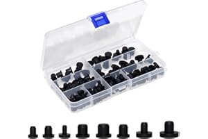 MIHURO 118 Stück Gummistopfen,Blindstopfen in 8 Größen(4/5,5/6/6.5/7,5/8/8,5/9,5mm),T-Typ Gummipfropfen Hohe Silikonstopfen Temperaturbeständigkeit,Verschlussstopfen Gummi für Flaschen Rohre Möbel