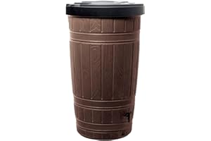PROSPERPLAST Depósito para agua de lluvia WOODCAN 265L., dimensiones (mm) 648x648x1128, color Marrón