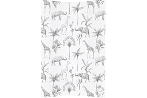 Ceba Deluxe Unisex Wedge Anti Roll Nappy Baby Changing Mat with Curved Sides - Monochrome Safari Animals, White (125863)