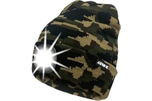 ATNKE LED Lumineux Bonnet Chapeau, USB Rechargeable 4 LED Chapeau de Course Lampe Frontale Étanche Lumière Hiver Cadeaux pour Hommes et Femmes