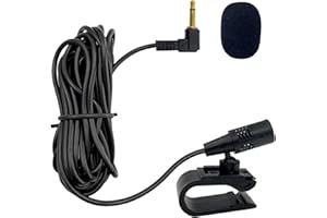 SPTSSWET Microphone de 3,5 mm Micro Externe Mic Compatible avec Kenwood Compatible avec Sony pour JVC pour Unité Principale de Véhicule Bluetooth Stéréo Radio DVD avec Câble de 3 M
