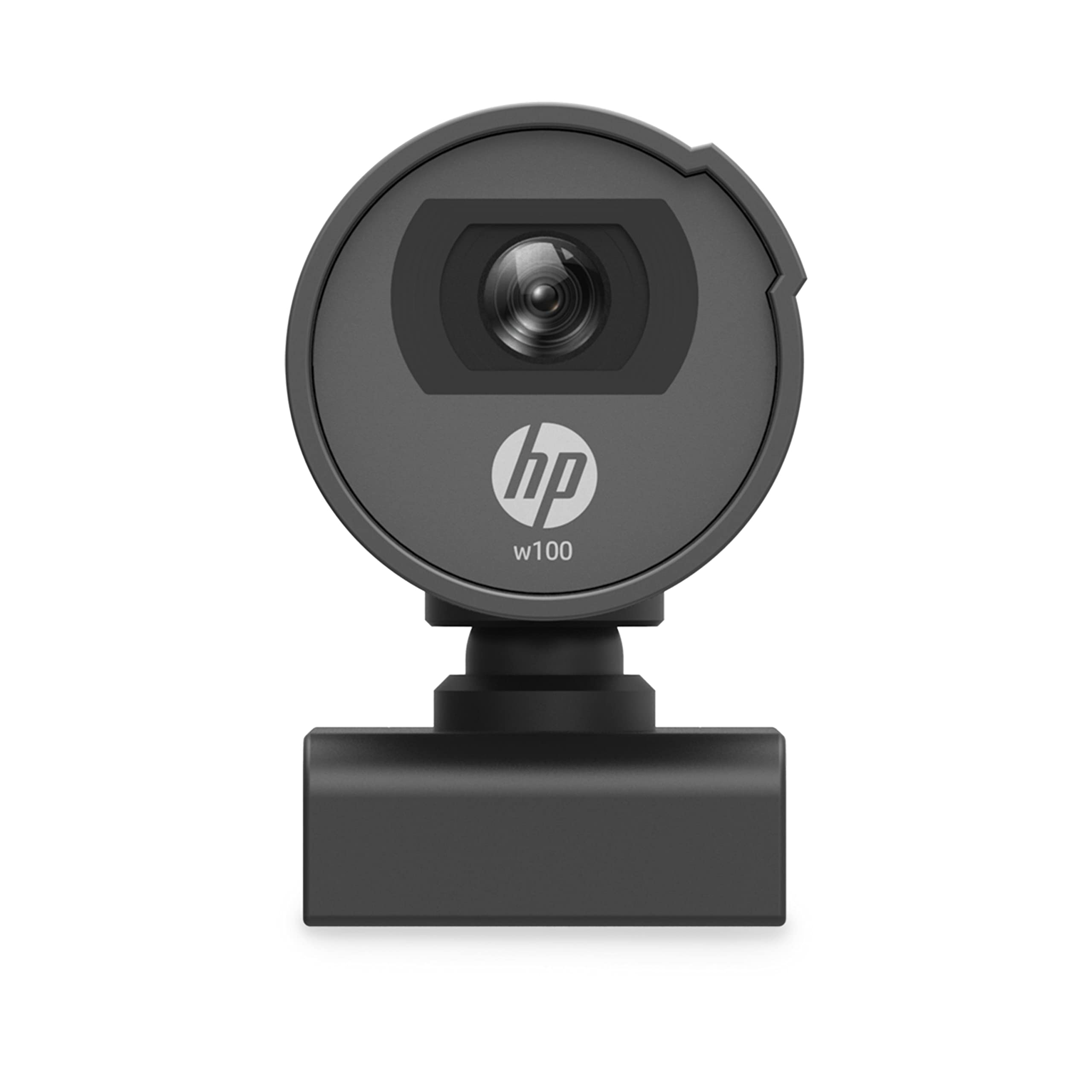 HP w100 480P 30 FPS Digital Webcam with Built-in Mic, Plug and Play Setup, Wide-Angle View for Video Calling on Skype, Zoom, 