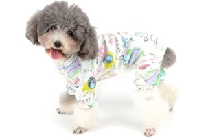 Ranphy Pijama de algodón para perro, adorable estampado de perro, pijama para mascotas, lindo patrón de ratón, estilo británico, pijama para perritos, talla M