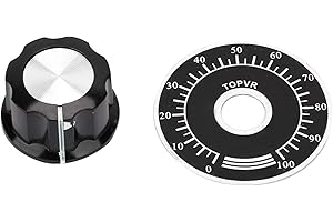 TTAMG Placa de escala de potenciómetro, placa de escala digital de control de volumen, potenciómetro moleteado perilla de control de volumen potenciómetro para bricolaje 10 piezas de repuesto