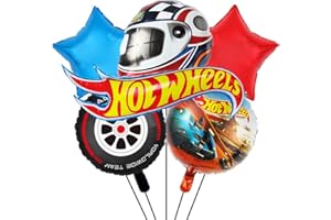 TOMICY Hot Wheels Balloon 6PCS Aluminum Foil Children's Balloon Race Car Balloon Party Supplies Balloons Car Decorations for Boy and Men for Birthday Party Graduation Decoration Baby Shower