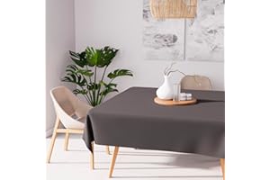 Soleil d'ocre 814233 Tovaglia antimacchia quadrata 180 x 180 cm ALIX antracite