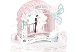 ‎PAPERCRUSH papercrush® Pop-Up Hochzeitskarte Brautpaar (Rosa) - Besondere 3D-Karte zur Hochzeit, Glückwunschkarte zur Trauung - Handgemachtes Hochzeitsbillet inkl. Umschlag