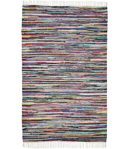 Homescapes Teppichläufer Aus Recyceltem Leder - 66x200 Cm, Schwarz-weiß Quadratisches Muster, Handgewebt