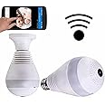 DDLC Bulb Camera 1080P WiFi Security Camera, Full HD Video and Audio Recording, 360v Degrees Panoramic Camera for Home, Office Surveillance, Motion Detection/Light Vision/Alarm and Support 64Gb