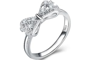 Uloveido Bowknot Knot 925 Sterling Silber Ring für Frauen Jahrestag Hochzeit Engagement Y383