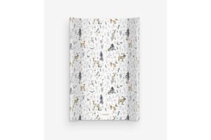 DECORWELT Cambiador duro para cuna de 47 x 80 cm con pies de seguridad, cambiador lavable, impermeable, accesorio para cambiador, animales del bosque, alfombrilla de cambio de bebé