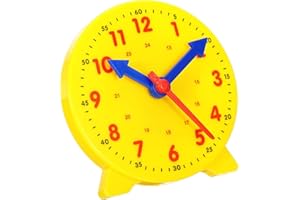 Trifletopia 1PC Learning Clock for Kids - 24-Hour Time Teaching Model - Educational Toy for Early Learning - Display Clock for Children Age 6+ - 10cm Diameter (Yellow)