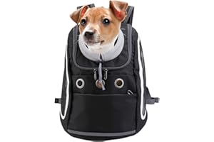 Filhome Dog Backpack Carriers for Small Dogs & Cats, Pet Puppy Travel Front Carrier Bag with Breathable Head Out Design for Travel Hiking Outdoor Use (Gray)