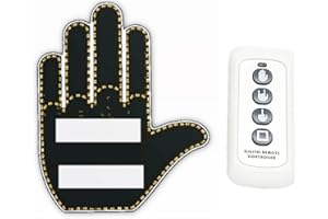 GIVOKE Remote Control Car Finger Light, 3 Gesture Car Back Window LED Sign Light, Car LED Sign Hand Road Rage Signs for Men Women (Battery Required) (Male)