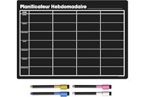 THE MAGNET SHOP Planning Frigo Magnétique | Tableau Blanc Effaçable & Semainier | Liste de Courses et Calendrier pour Organisation Familiale (42 x 30cm [A3], multicolore)
