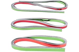 Ideen mit Herz Quilling-Set métallique | 150 bandes de feuille métallique | 3 tailles (5, 7, 10 mm), 54 cm de long | bandes de papier de feuille métallique (rouge et vert, optique à miroir)