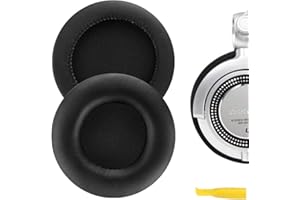 Geekria QuickFit Protein Leather Wymienne nauszniki do Panasonic TECHNICS RP-DH1200 DJ, RP-DH1210, RP-DH1250-S Słuchawki DJ, zestaw słuchawkowy, części naprawcze poduszek usznych (czarne)
