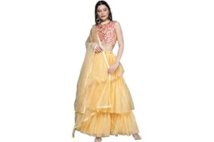 PARVDI Lehenga Choli for Women Indian Style Ready Sewn Dress Wedding Party