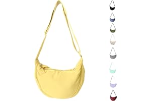 LOCCY Damen Halbmond Crossbody Schultertasche, Hobo Halfmoon Bag Einfarbige Nylon Crossbody Bag Damen Halbmond Schultertasche mit verstellbarer Schultergurt für Frauen Mädchen