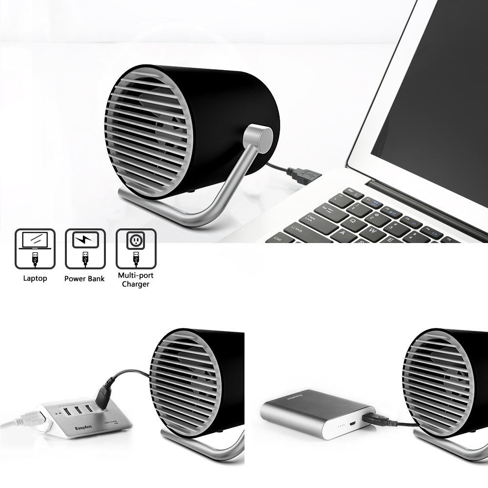 Ventilatore da Tavola,EasyAcc Mini Ventilatore USB Portatile Silenzioso Scrivania Personale Portable Ventola Doppia Lama… - immagine 7
