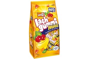 ‎NIMM2 LACHGUMMI nimm2 Lachgummi Minis Beutel – 1 x 765 g (60 Mini Packs) – Fruchtgummi mit Fruchtsaft und Vitaminen – Einzeln verpacke Süßigkeiten-Tütchen