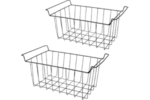 banapoy Gefrierschrank Korb, Truhe Gefrierschrank Organisator Bins Tiefkühltruhe Draht Korb Lagerung Bin mit Griffen, hängende stapelbar Truhe Gefrierschrank Lagerung Körbe (L 42,5 cm x