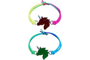 BOYATONG Weihnachtsgeschenke Stimmungsarmband Mädchen mit Einhorn, 2 Stk Regenbogenfarben Einhorn Armband, Adventskalender Füllung Kinder Nikolaus Geschenke Kinder Kleinigkeiten für Adventskalender