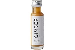 GIMBER Concentré de Gingembre Bio 20 ml | Boisson Sans Alcool 100% Biologique à Base de Citron et Épices | Jus Premium