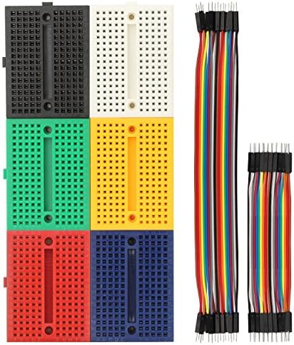 BENGIX Solderless Breadboard 170/400/830 Tie Point Prototype Breadboard for Arduino with 40/80 pcs Dupont wire(M/M) (170 tie points(6pcs)+40pcs dupont wire)