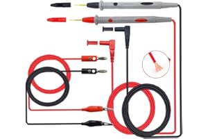 Senven (2 ensembles) accessoires de kit de test de ligne test multimètre multifonctions professionnel, outil sonde test pince crocodile multimètre, tête banane, pour test laboratoire, test électrique.
