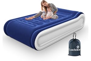 Luxchoice Cama Inflable con Almohada Incorporada Cama de Aire con Bomba Incorporada Colchon Hinchable para Cama de Invitados