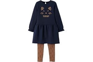 VERTBAUDET Ensemble robe en molleton et legging fille encre 10A